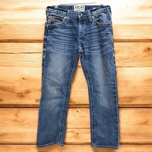 Ariat Men's Straight Slim Fit Jeans - Medium Blue Wash